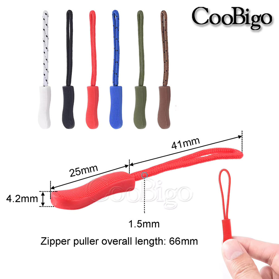 CooBigo Reißverschlusszieher und Kordelverschlüsse Set, 10 Stück, blau und mehrfarbig - Bild 2