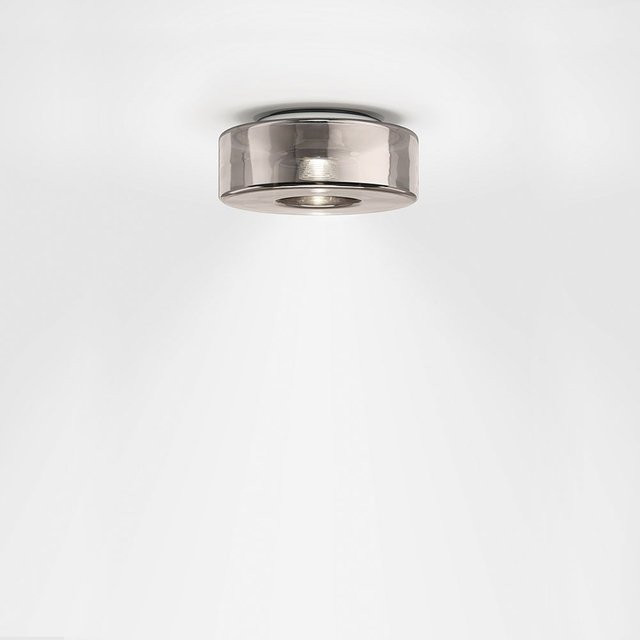 Serien Lighting Curling Ceiling S LED-Deckenleuchte mit Glasschirm in Neusilber und transparentem Glas, Warmweiß 3000K - Bild 1