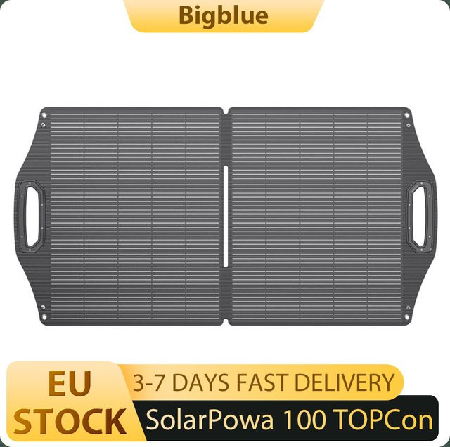 BigBlue SolarPowa 100 Solarpanel mit 100W Leistung, PD 45W USB-C, 18W USB-A und MC-4 Ports, IP68 Schutzklasse - Bild 1