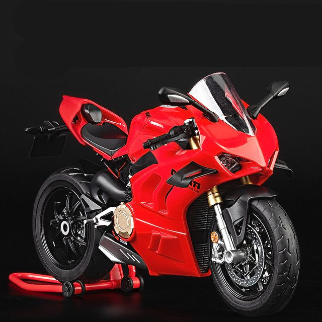 WELLY Rennmotorrad, Modell, 1:9, Metall, mit Licht, Rot - Bild 1