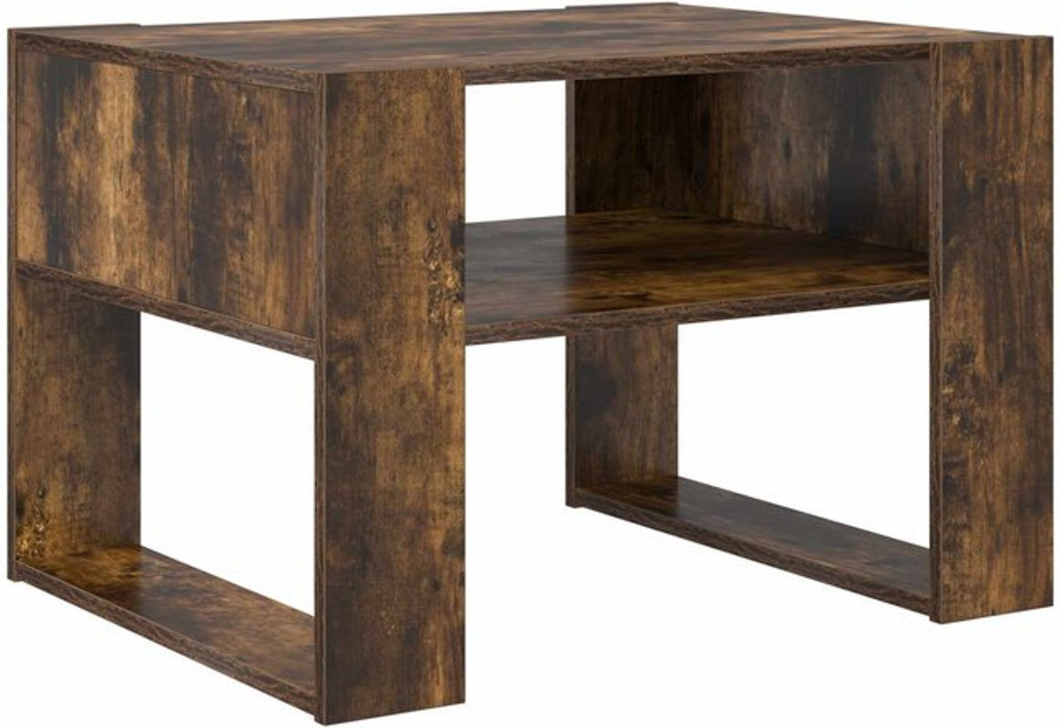 vidaXL Couchtisch aus Holzwerkstoff in Geräuchert Eiche Braun, Modern Industrial Design, Rechteckig, B/T/H: 66 x 53 x 45 cm - Bild 1