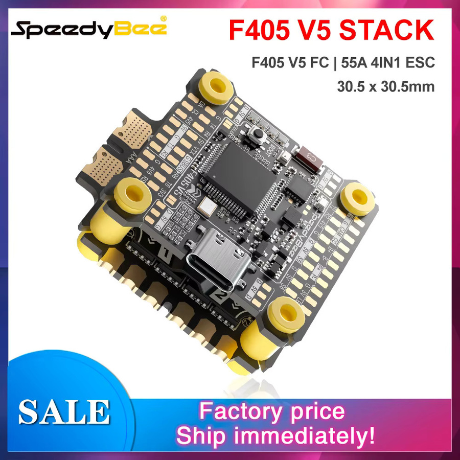 SpeedyBee F405 V5 Stack mit F405 V5 FC und 55A 4in1 ESC für RC FPV Racing Drones, Schwarz-Lila, Montagegröße: 30,5 x 30,5 mm - Bild 3
