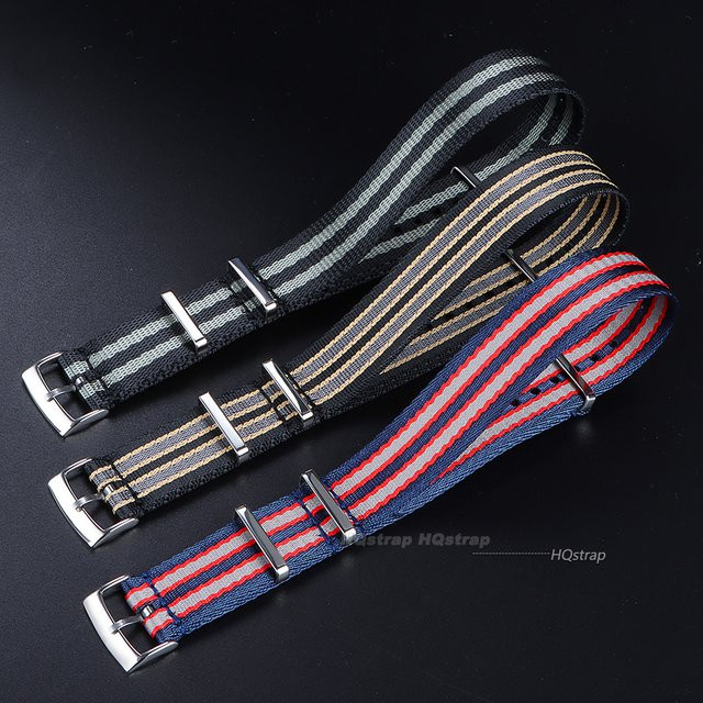 HQstrap Uhrenarmband Nylon, Textil/NATO, Schwarz, Unisex, 20 mm - Bild 1