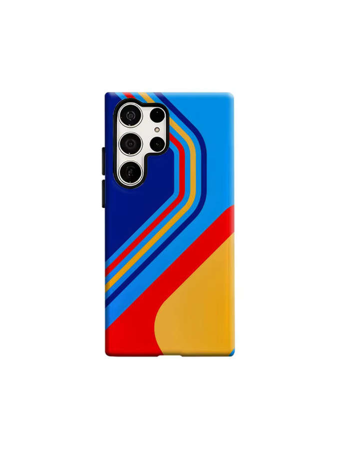 Potdemiel Handyhülle mit Retro Farbstreifen für Samsung Galaxy S26 S25 S24 S23 Ultra Plus, stoßfeste Doppelschicht Rückabdeckung, Multicolour - Bild 6
