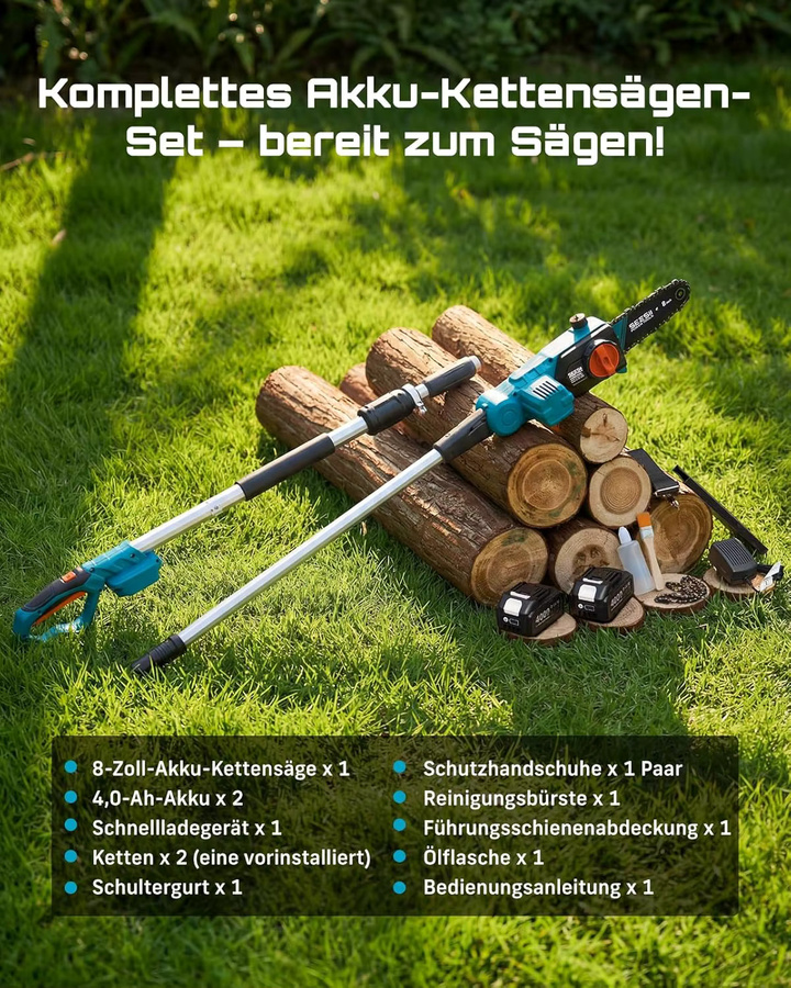SEESII Akku-Astschere mit 8 Zoll Sägeblatt und 2,5 m Teleskopstange in Blau, elektrische Kettensäge für hohe Äste, kompatibel mit Makita 18V LXT Akku - Bild 7