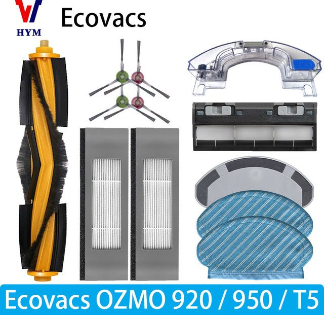Ecovacs Deebot OZMO T5 920 950 Zubehör Set mit Seitenbürste, Wassertank, Lenkrad, Filter und Mop in Multicolour - Bild 1