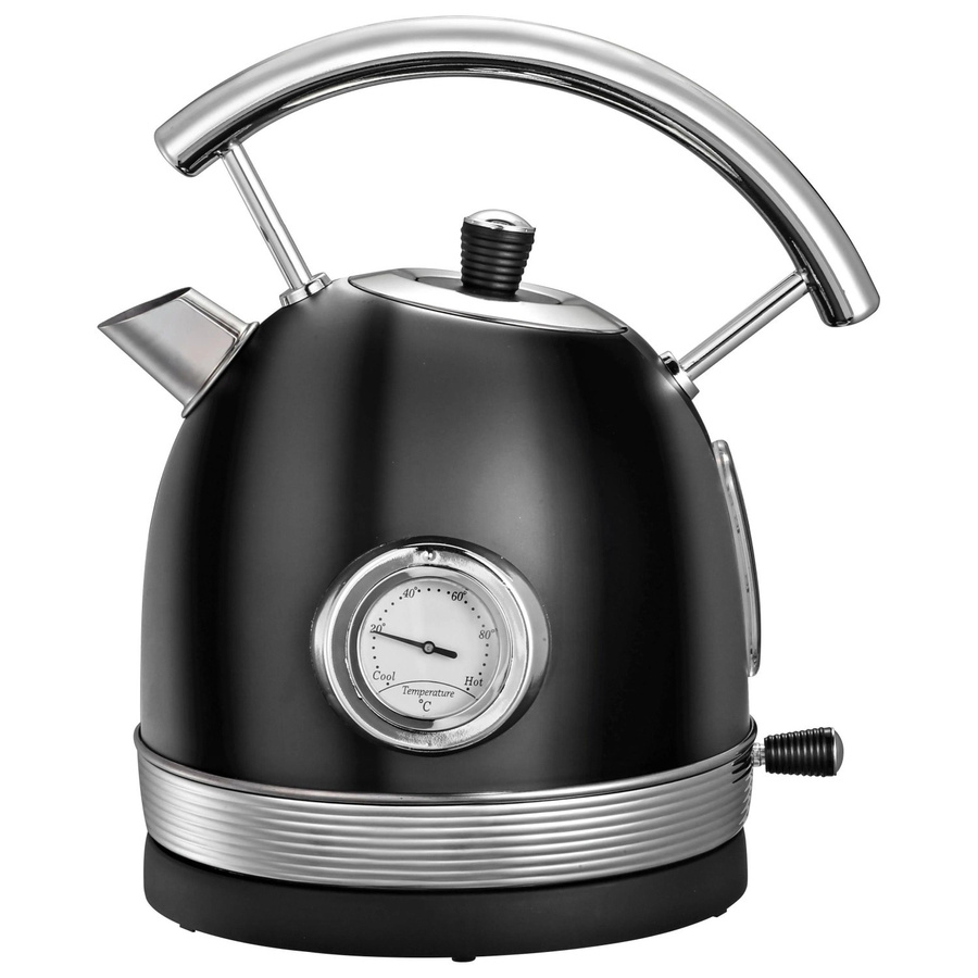 Insido Wasserkocher Retro aus Edelstahl in Schwarz mit Auto-Shutoff - Bild 2