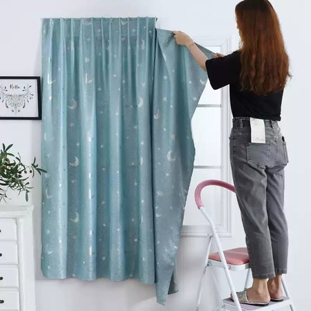 CENTURyMiG Verdunkelungsvorhang im nordischen Stil mit Sternenmuster, Breite: 100 cm, Grau und Blau