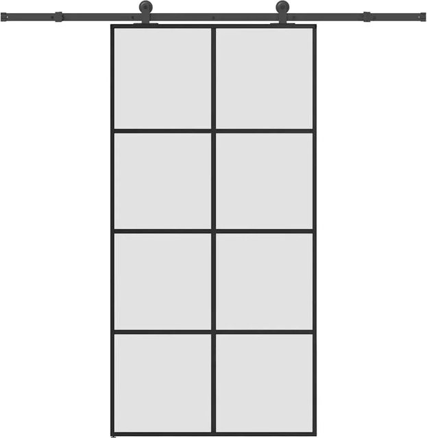 vidaXL Schiebetür aus ESG-Glas und Aluminium in Schwarz, B: 102,5 cm, H: 205 cm - Bild 1