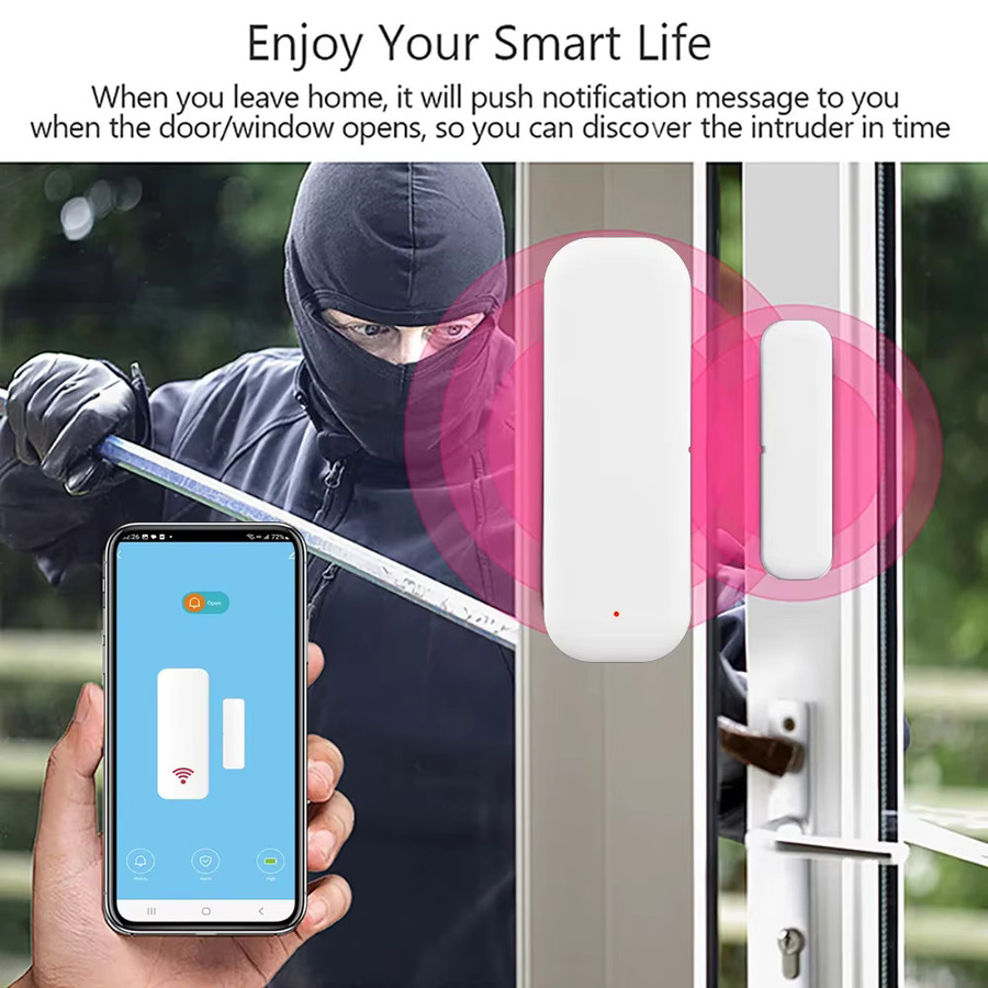 Tuya Smart Home WiFi Tür- und Fenstersensor in Weiß zur Fernsteuerung via App für Alexa und Google Home - Bild 3
