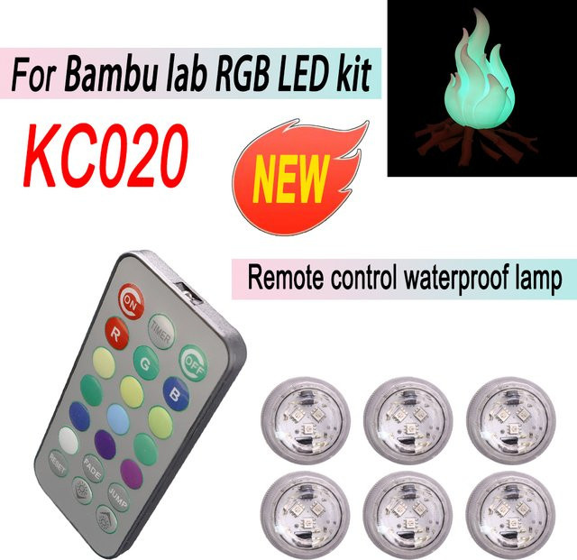 Bambu Lab KC020 RGB LED Atmosphärenbeleuchtung, wasserdichte mehrfarbige Dekolampe mit Fernbedienung - Bild 1