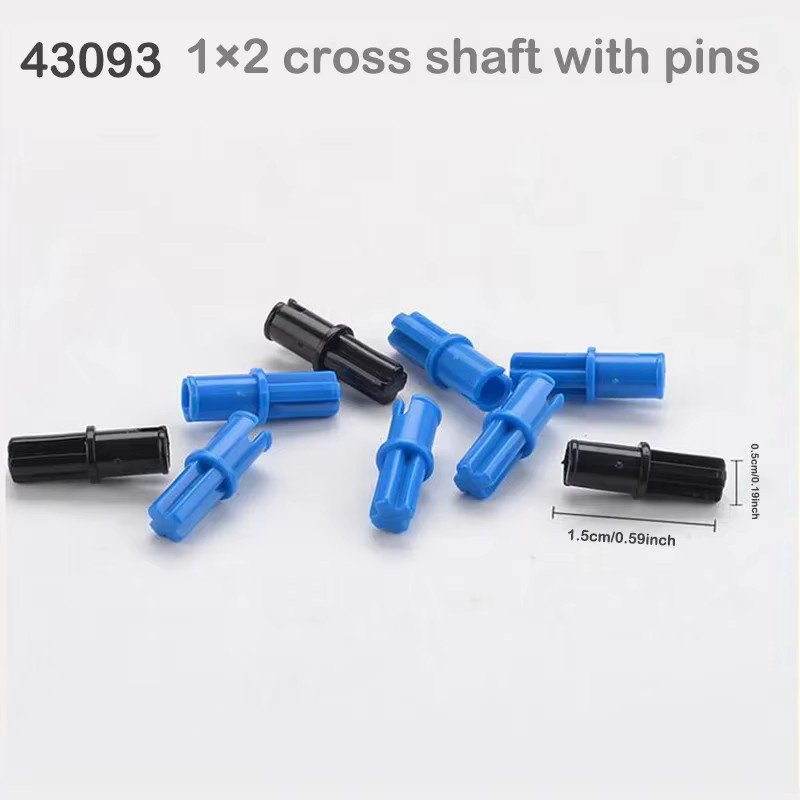 Wishiot Ersatzteile für Spielzeug Bausteine 1 x 2 Stecker Pin Peg mit Kreuz Achse, Farbe: Grau - Bild 3
