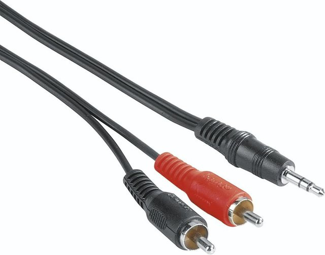 Hama Audio-Kabel mit 3,5-mm-Klinkenstecker auf 2 Cinch-Stecker in Schwarz, Länge: 5 m - Bild 1
