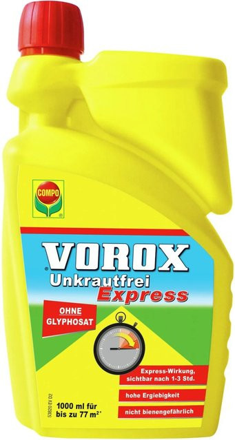 Vorox Unkrautfrei Express zur Bekämpfung von Unkräutern, Algen und Moosen im Garten für Zierpflanzen, Gehölze sowie Obst- und Gemüsekulturen, 10,0 l - Bild 1