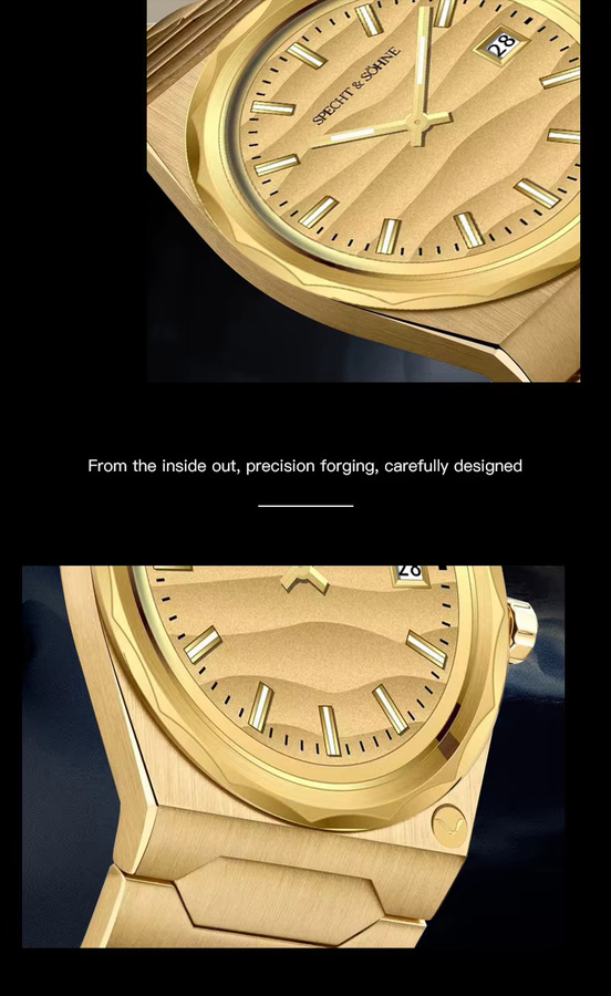 Specht & Söhne Armbanduhr, Gold, Edelstahl, Quarz, 37 mm, Herren - Bild 5