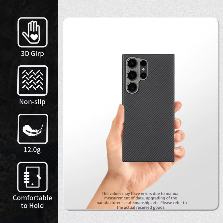 Magnetische Aramid-Carbonfaser Handyhülle für Samsung Galaxy S23 Ultra und S23+ in Schwarz mit MagSafe Kompatibilität - Bild 3
