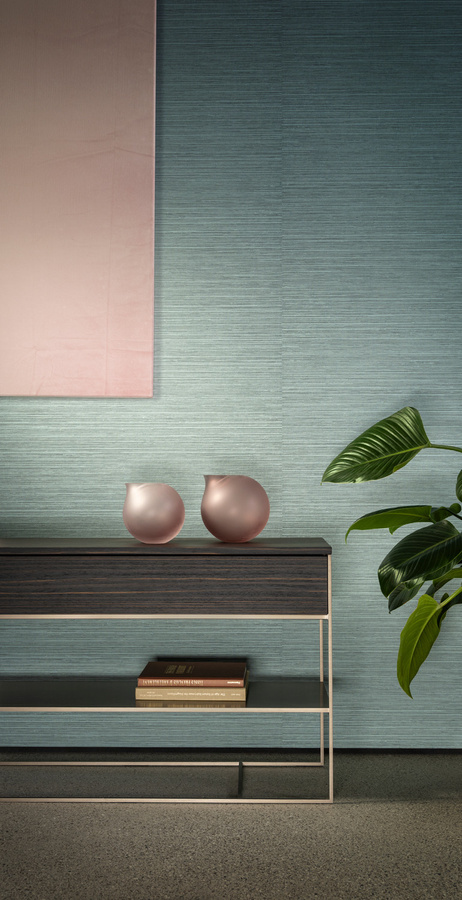 Arte International Essentials by Le Sisal Tapete Blue Horizon in Blau und Türkis, abstraktes Design, Vlies-Vinyl - Bild 1