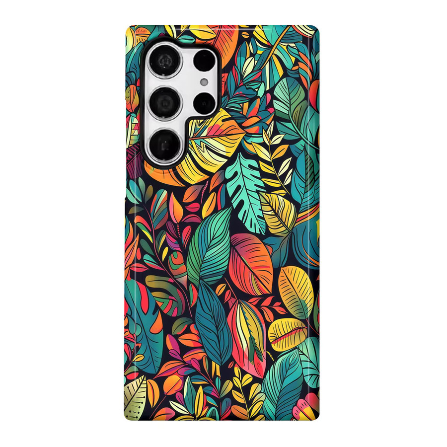 Glänzende Handyhülle mit Blattmuster für Samsung Galaxy S26 S25 S24 S23 S20 FE A56 A36 Ultra in Multicolour - Bild 6