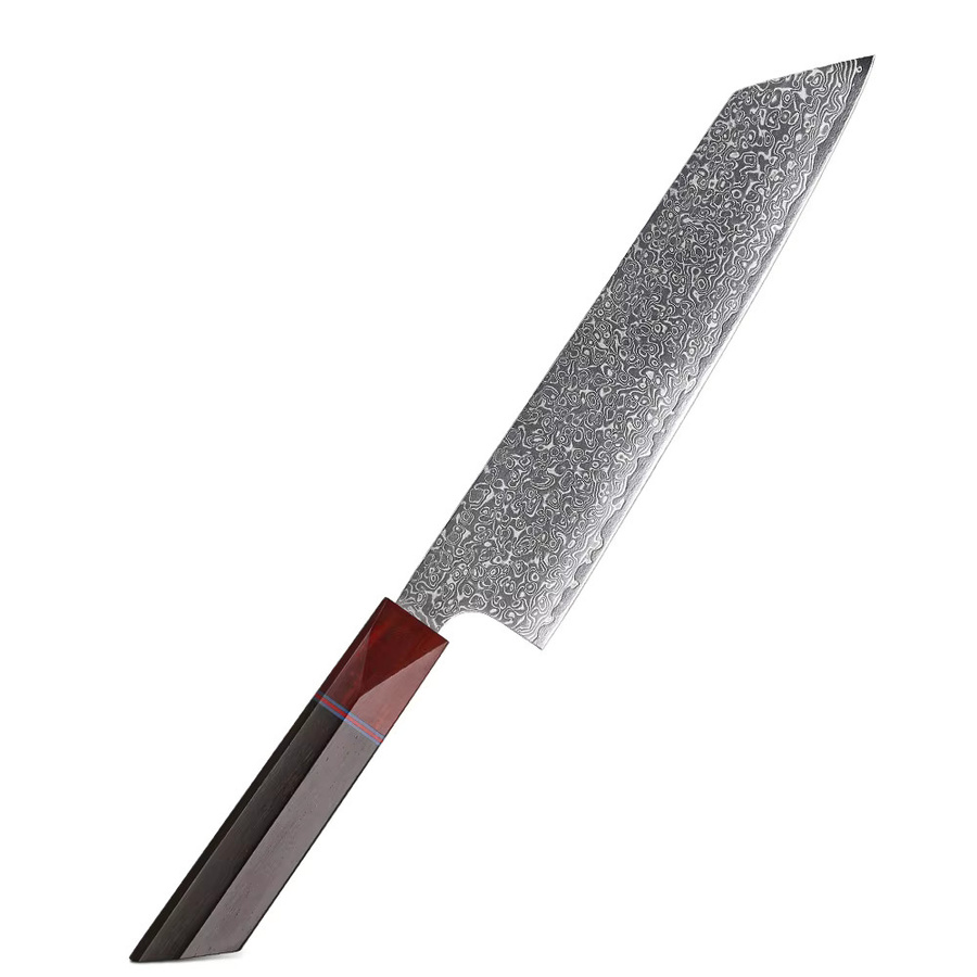 YIZEMA Kiritsuke Kochmesser aus Damaszener Stahl, 8,2 Zoll professionelles Bunka-Messer mit Holzgriff zum Schneiden und Hacken - Bild 6
