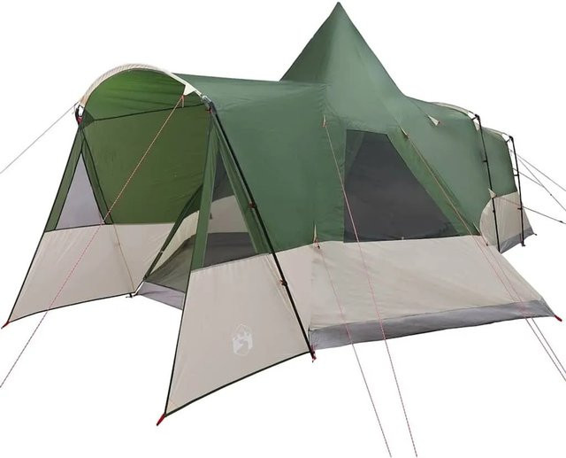 vidaXL Teepee Zelt mit Dach und Speicher in Grün, B/T/H: 720 x 465 x 295 cm - Bild 1