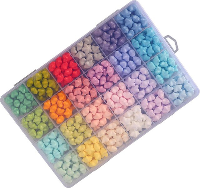 Igeteck Siegelwachsperlen in Sternform, sortierte Farben Multicolor und Blau, geruchlos und rauchfrei zum schnellen Trocknen - Bild 1