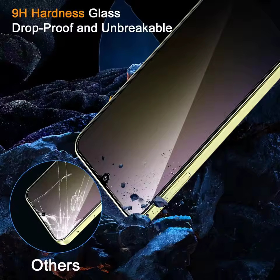 3er Pack Anti-Spy Sichtschutzfolien für Samsung Galaxy S23 FE, A03 Core, A12, M21, M31 und Xcover 6/7, Displayschutzglas transparent - Bild 4