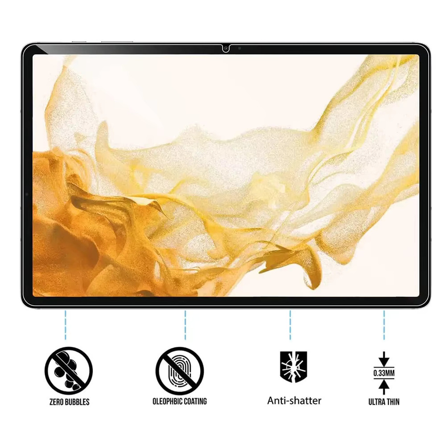 Displayschutzfolie aus gehärtetem Glas für Samsung Galaxy Tab S6 Lite, S5E, S7, S8, Tab A7, A8 und weitere Modelle, transparent - Bild 2
