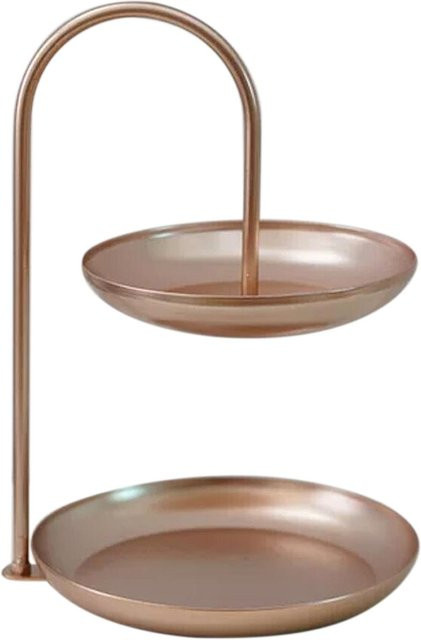 CosyHome 2-stöckiges Serviertablett aus Eisen in Gold, rund und wasserdicht - Bild 1