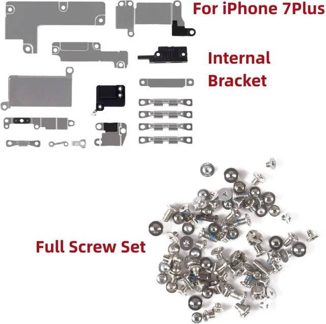 Interner Halterungs- und Vollschraubensatz in Silber als Ersatzteil für iPhone 7, 7Plus, 8, 8Plus, X, XS, XR, XSMAX, 11, 11Pro, 11Promax, 12, 12Pro und 12Promax - Bild 1