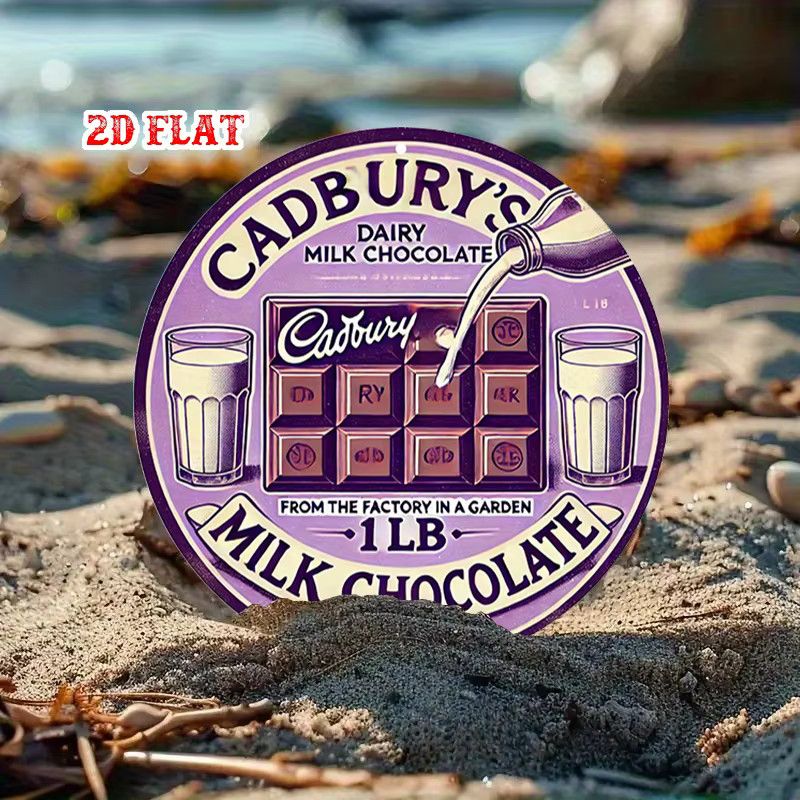 Cadbury Rundes Aluminiumschild im nostalgischen Design, Farbe: Lila, Durchmesser: 20,0 cm - Bild 4
