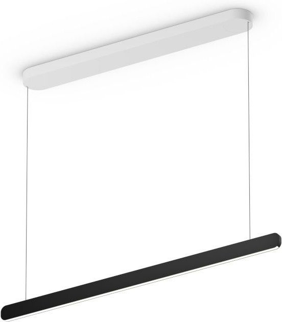 Occhio Mito linear volo 100 up LED-Pendelleuchte, Basis Weiß matt und Kopf Schwarz matt, variabel höhenverstellbar 65-165 cm, mit Occhio air Modul und dimmbarer LED (2700K - 4000K) - Bild 1