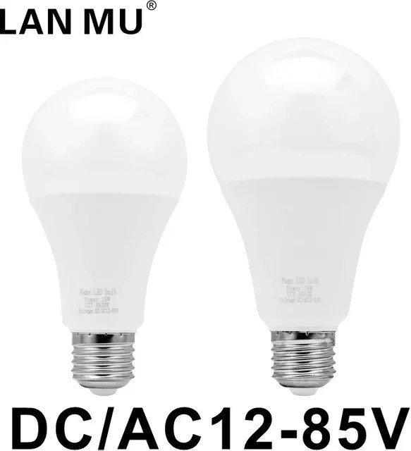 LAN MU E27 LED-Birne Niederspannungslicht DC/AC 12V-85V in Weiß - Bild 1