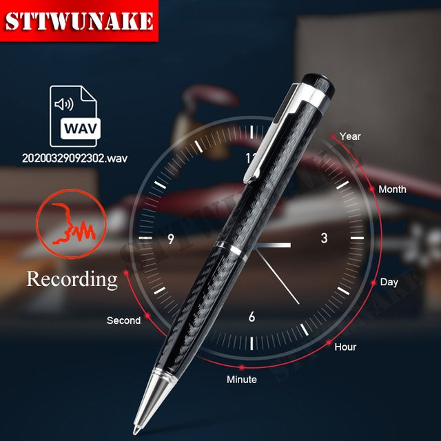 XIXI SPY Digitaler Diktiergerät Stift als Spionen-Stift mit USB-C, Schwarz, Mini-Sprachaufzeichnungsgerät für Besprechungen und Vorträge - Bild 1