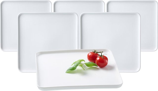 Ritzenhoff & Breker Servierplatten Skagen aus Porzellan, Weiß, 6er Set, B/B: 21 x 21 cm - Bild 1
