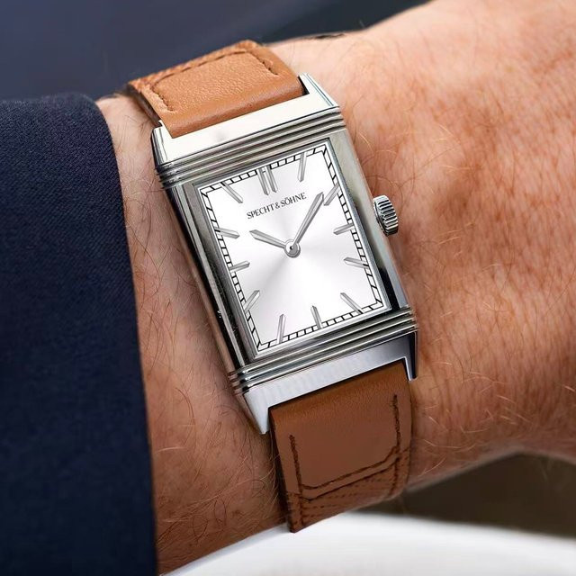 Specht & Söhne Armbanduhr, Edelstahl, Eckig, Quarz, Weiß, Herren - Bild 1
