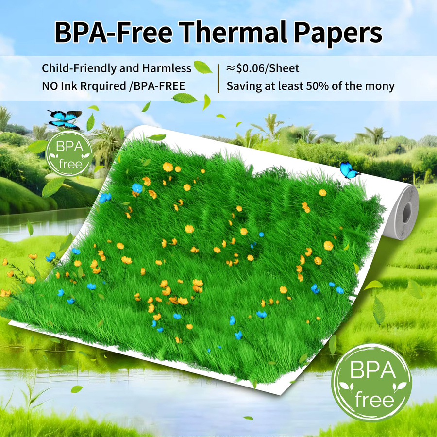 Phomemo Thermopapier Weiß für M08F M832 M834 M835 Drucker 110 mm Kontinuierliches Thermopapier - Bild 2