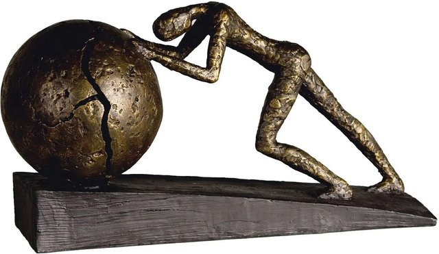 Gilde Skulptur Heavy Ball in Bronzefarben, Tischdekoration rund, Höhe: 37 cm, Breite: 21,5 cm - Bild 1