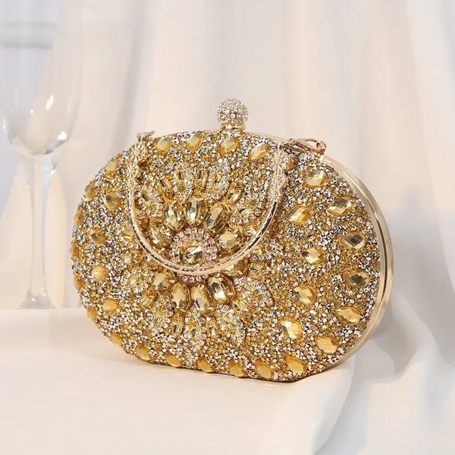 Cherielu Clutch, Gold, Strass, Kristalle, Damen - Bild 1