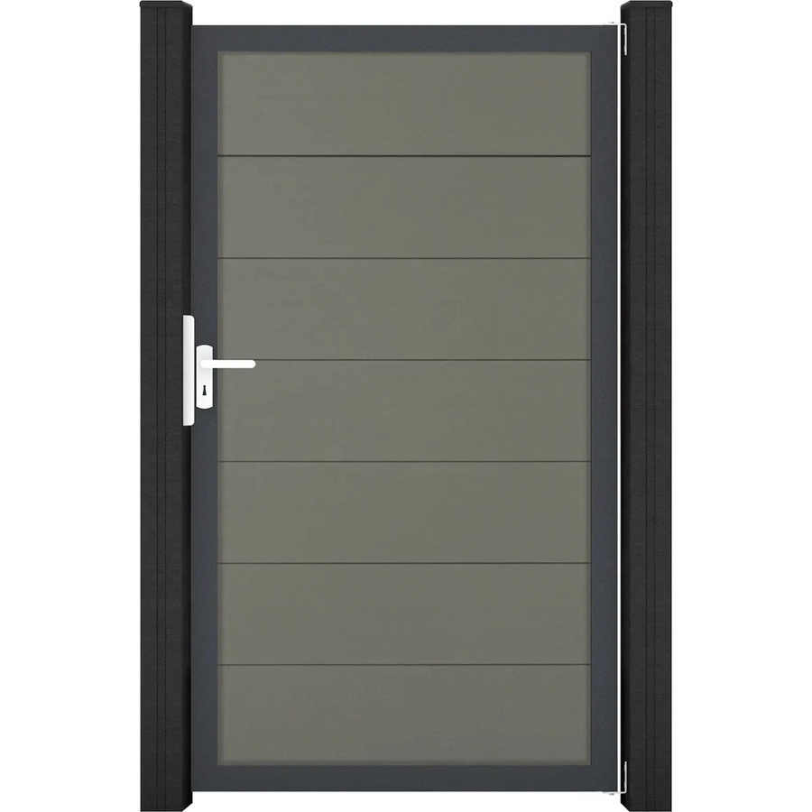 GroJa Solid Grande Steckzauntor Grau B/H: 100 x 180 cm - Bild 2