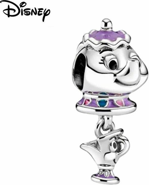 zjy8 Charm-Perle Donald Duck, 925 Silber, Zirkonia, Damen, schwarz - Bild 1