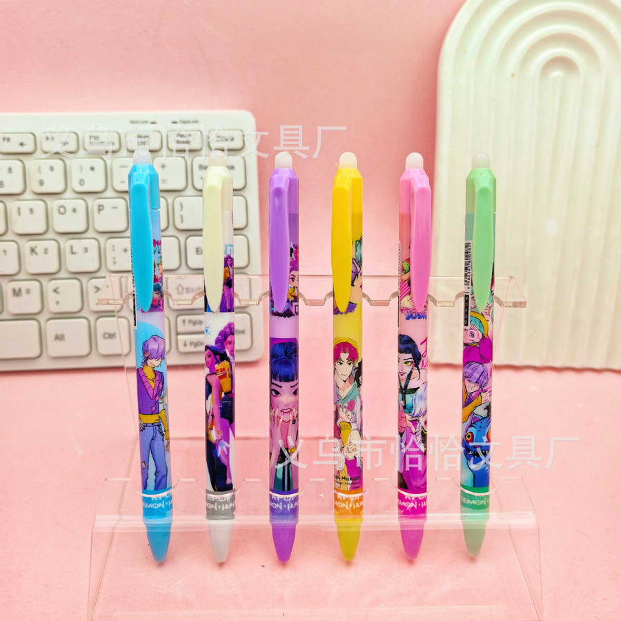 Yiran Kpop Dämonenjäger Radierbarer Gelstift mit schwarzer Tinte, 0,5 mm, nachfüllbar - Bild 2