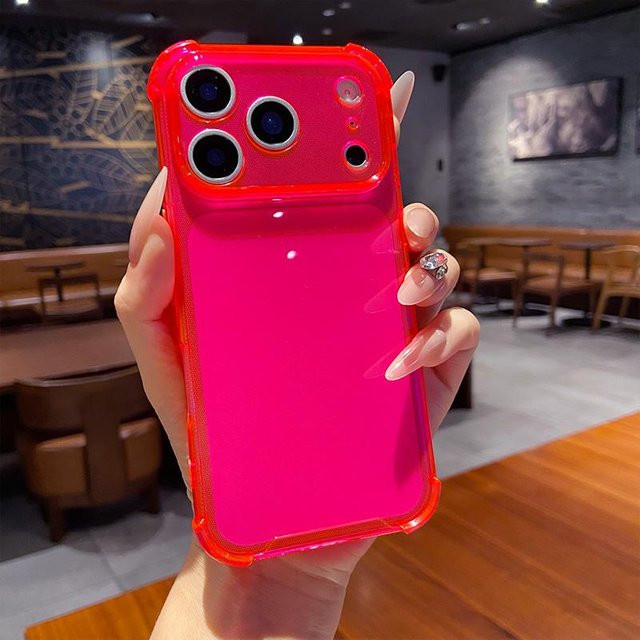 Transparente Silikon Schutzhülle für Apple iPhone 12 Pro Max in Pink und Transparent - Bild 1