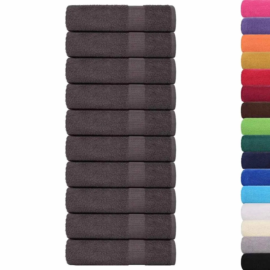 vidaXL Badetücher 25er Set aus 100% Baumwolle in Anthrazit, B/L: 100 x 150 cm, 360 g/m² - Bild 2
