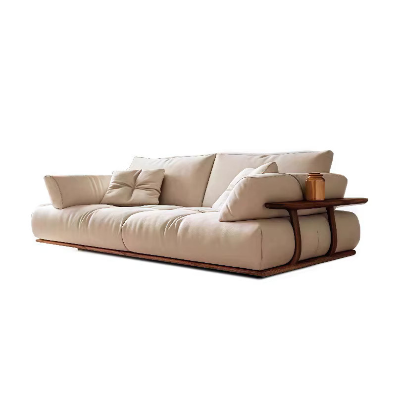 Modernes Polstersofa von DUTRIEUX in Braun mit Stoffbezug und passenden Dekokissen für dein Wohnzimmer oder Schlafzimmer - Bild 4