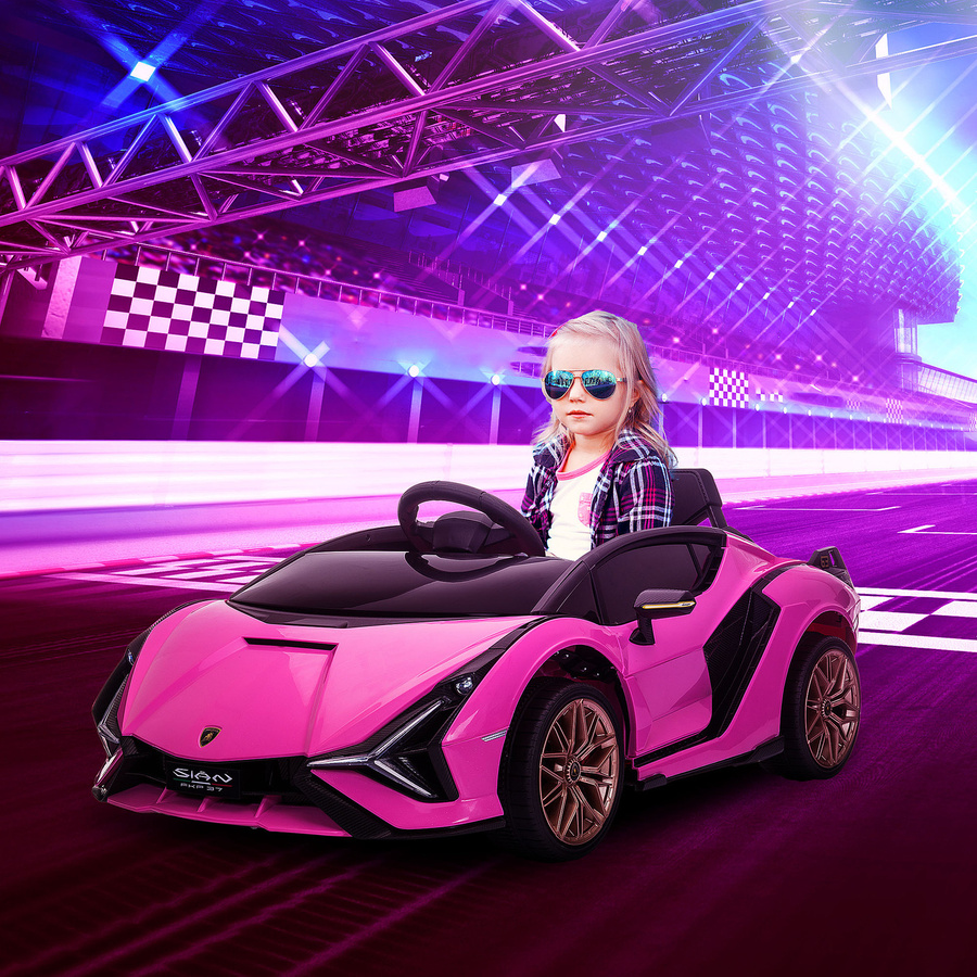 HOMCOM Kinderauto Elektro SUV, Pink, mit Fernbedienung, Licht und Musik, ab 3 Jahre - Bild 2