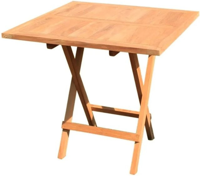 Lex Premium Teak Gartentisch quadratisch klappbar braun B/T/H: 70 x 70 x 75 cm - Bild 1