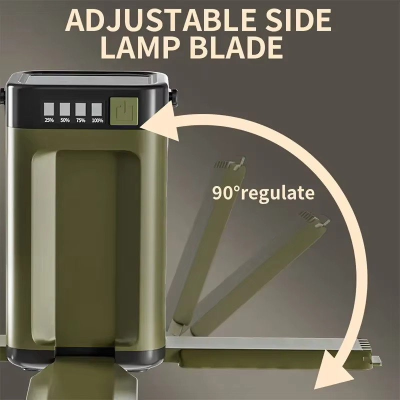 XIWANGFIRE Solar-LED-Leuchte mit Typ-C Akku und Powerbank-Funktion, weiße tragbare Campinglampe mit Haken für Outdoor, Wandern und Angeln - Bild 4