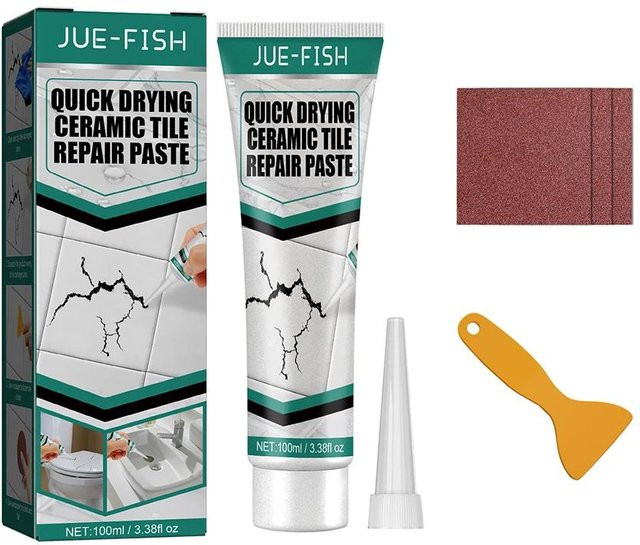 Binchi Universelle Keramik-Reparaturcreme in Weiß, wasserdichte und schnelltrocknende Bodenfliesen-Reparatur für Wand und Boden - Bild 1