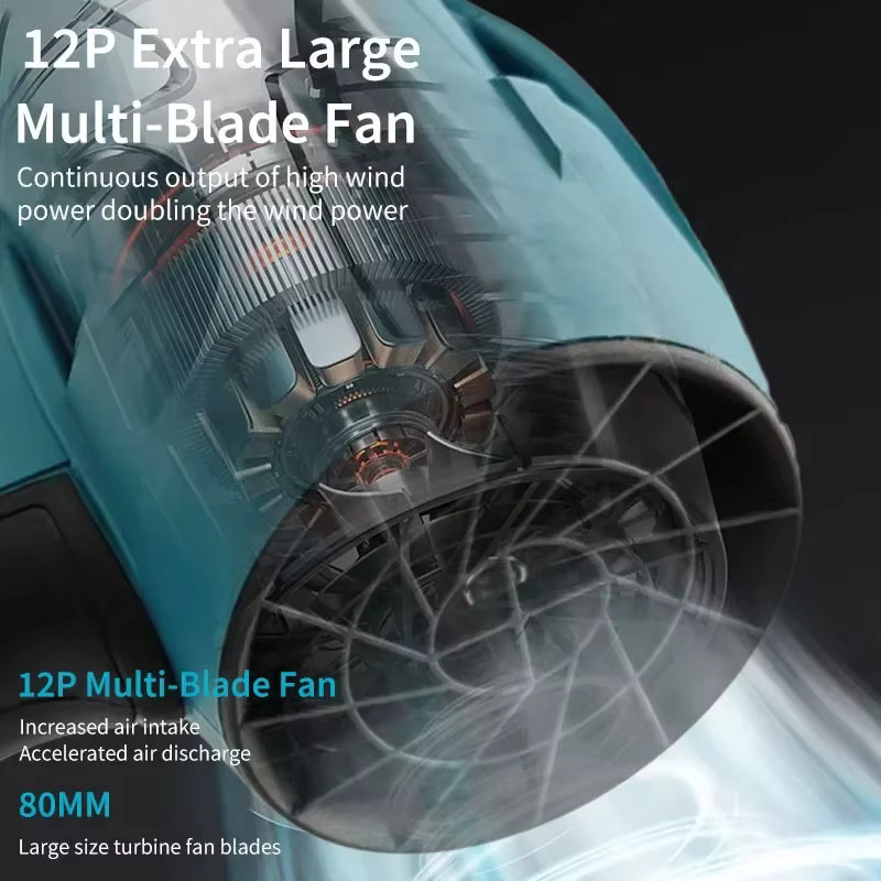 Makita Wiederaufladbarer Turbo-Gebläse Elektrischer Luftreiniger mit LED-Licht in Blau - Bild 6