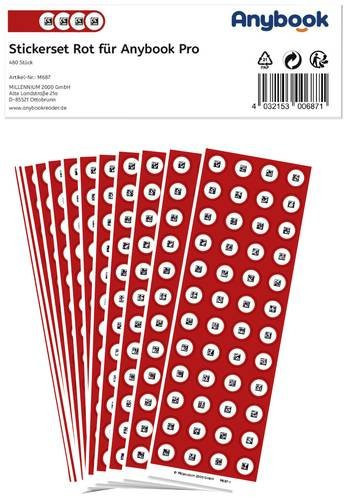 Anybook Sticker-Set Rot für Pro mit 480 Stück aus Papier - Bild 1